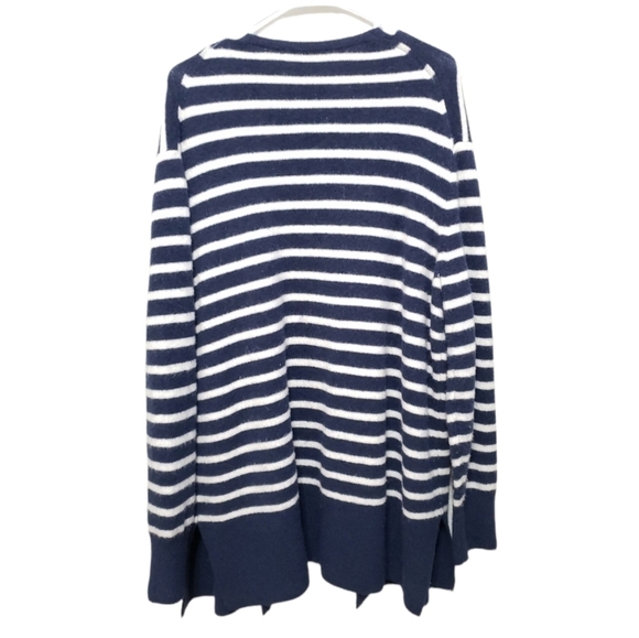 Madewell Cozy Walker Striped Cardigan, Color Dark Nightfall, Size L - Picture 3 of 8